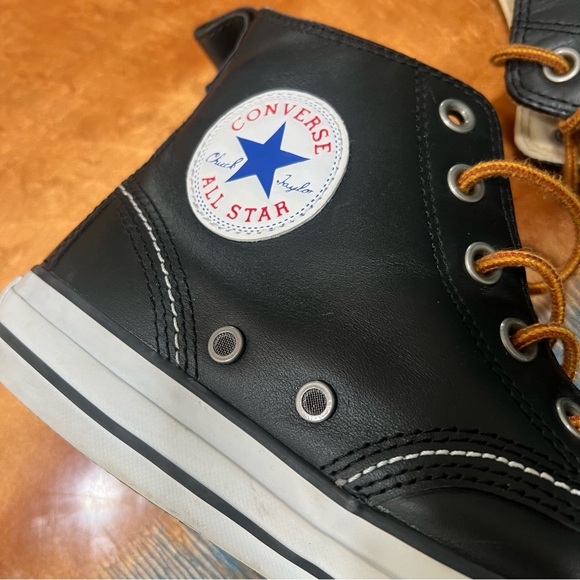 Converse Classic Hi Boots Moc Toe Black Leather High tops size 7 leather - Picture 8 of 14